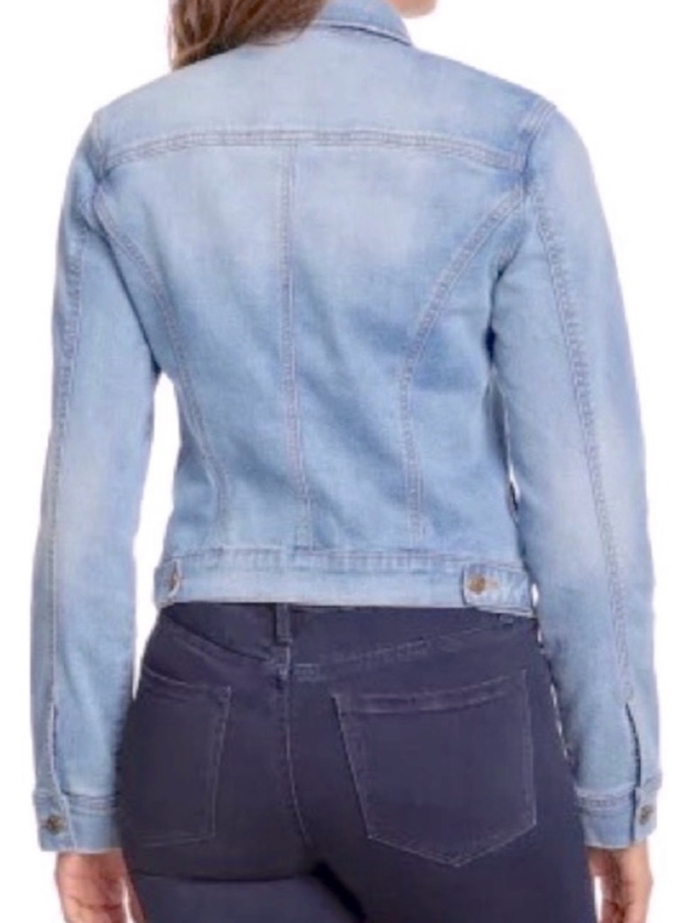 Light Blue Women's Denim Jacket - Classic Jean Coat - Picture 3 of 8